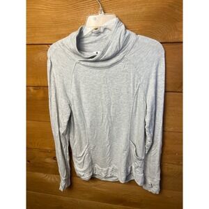 Yogalicious Heather Gray‎ Cowl Neck Thumb Hole Long Sleeve Active Top Loungewear